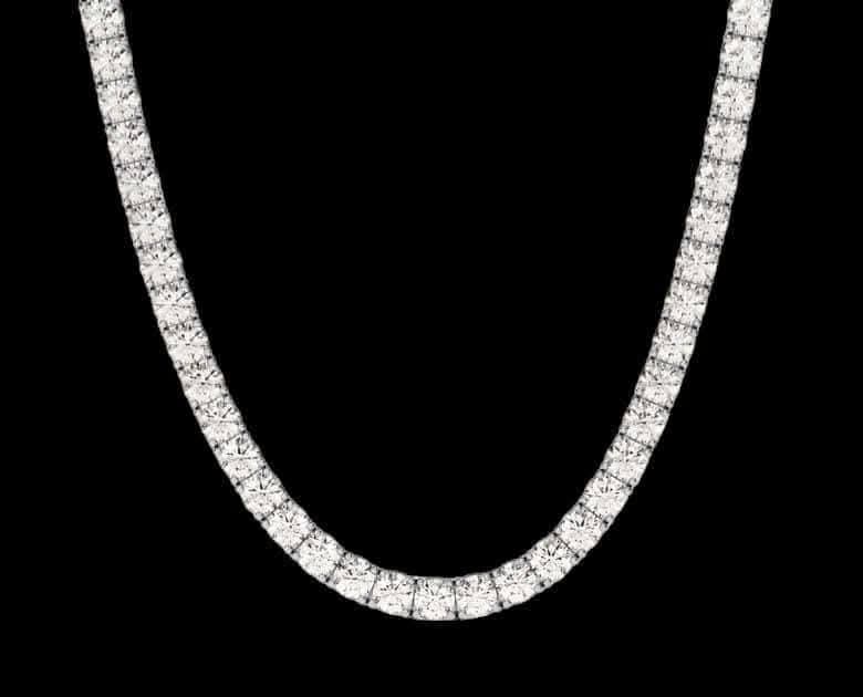 925 Sterling Silver 10CT. 16" Moissanite Tennis Necklace