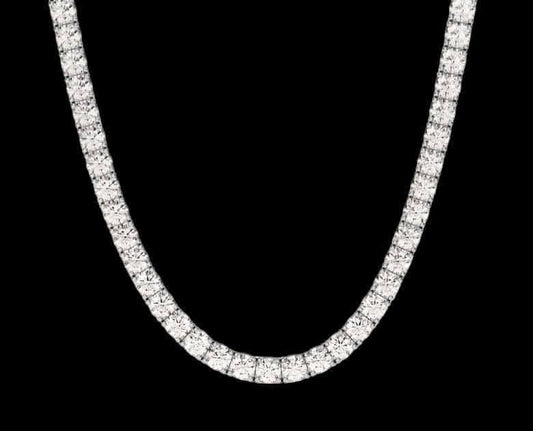 925 Sterling Silver 10CT. 16" Moissanite Tennis Necklace
